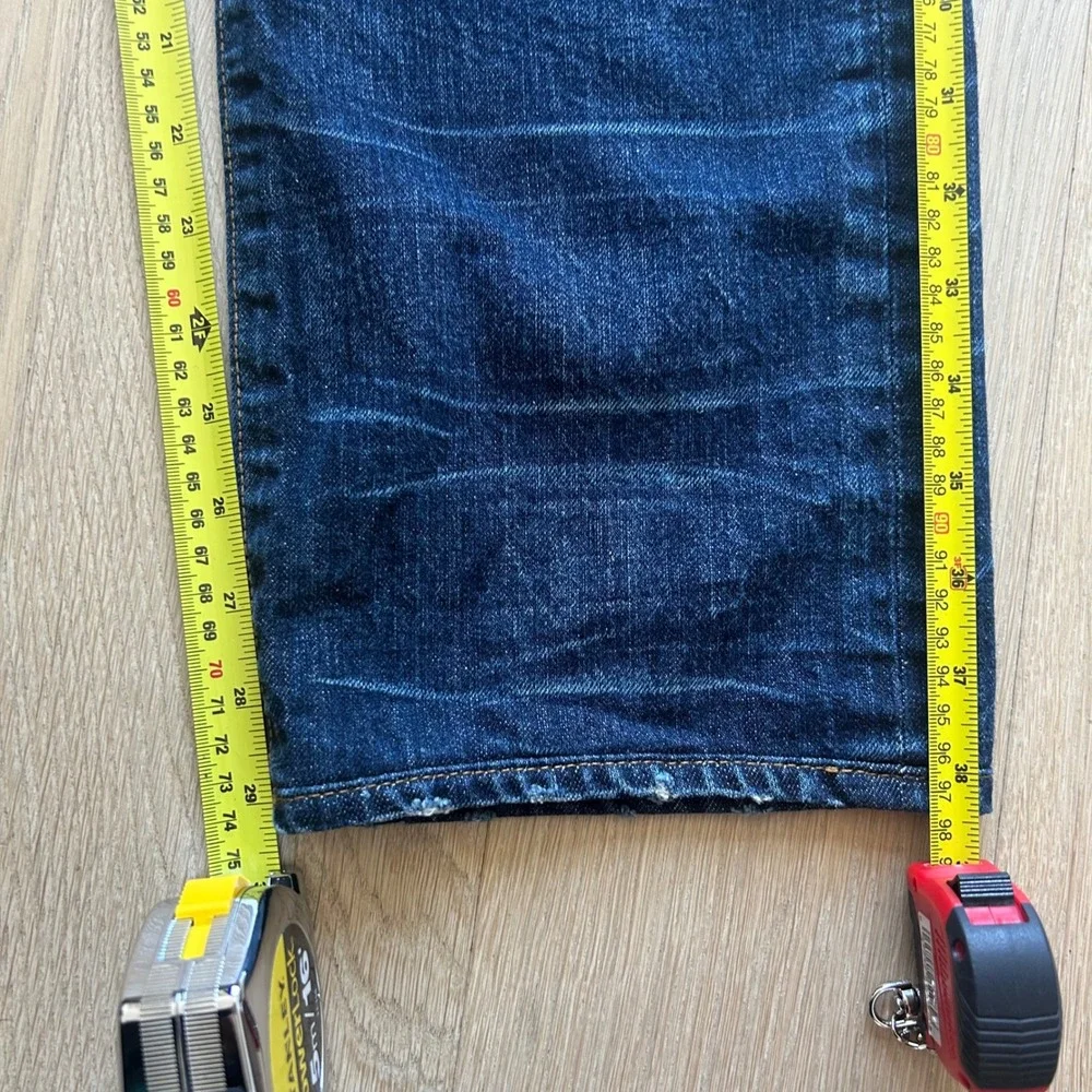 PRPS Barracuda Straight Leg Jeans 30 Japanese Denim Leather Patchwork Upcycled